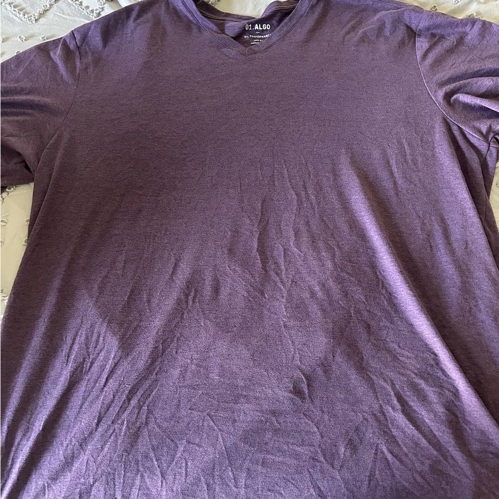 Men's Short Sleeve V-Neck Shirt - Deep Purple